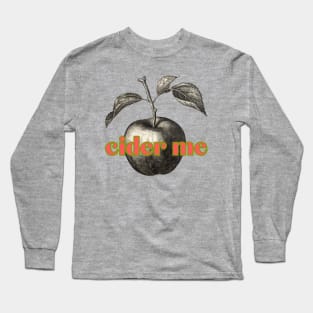 Cider Me! Black, Lime, and Cerise Classic Vintage Woodcut Style Long Sleeve T-Shirt